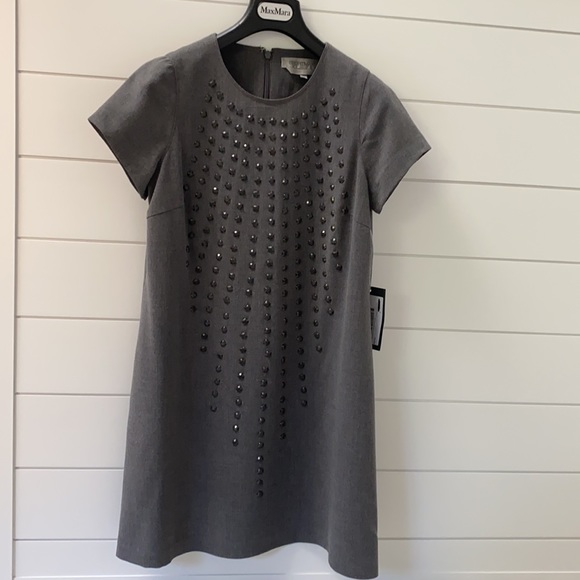 SportMax Dark Grey A-Line Dress - Picture 1 of 14